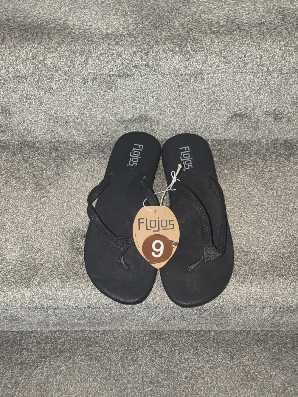 Flojos Black Simple Thong Flip Flops